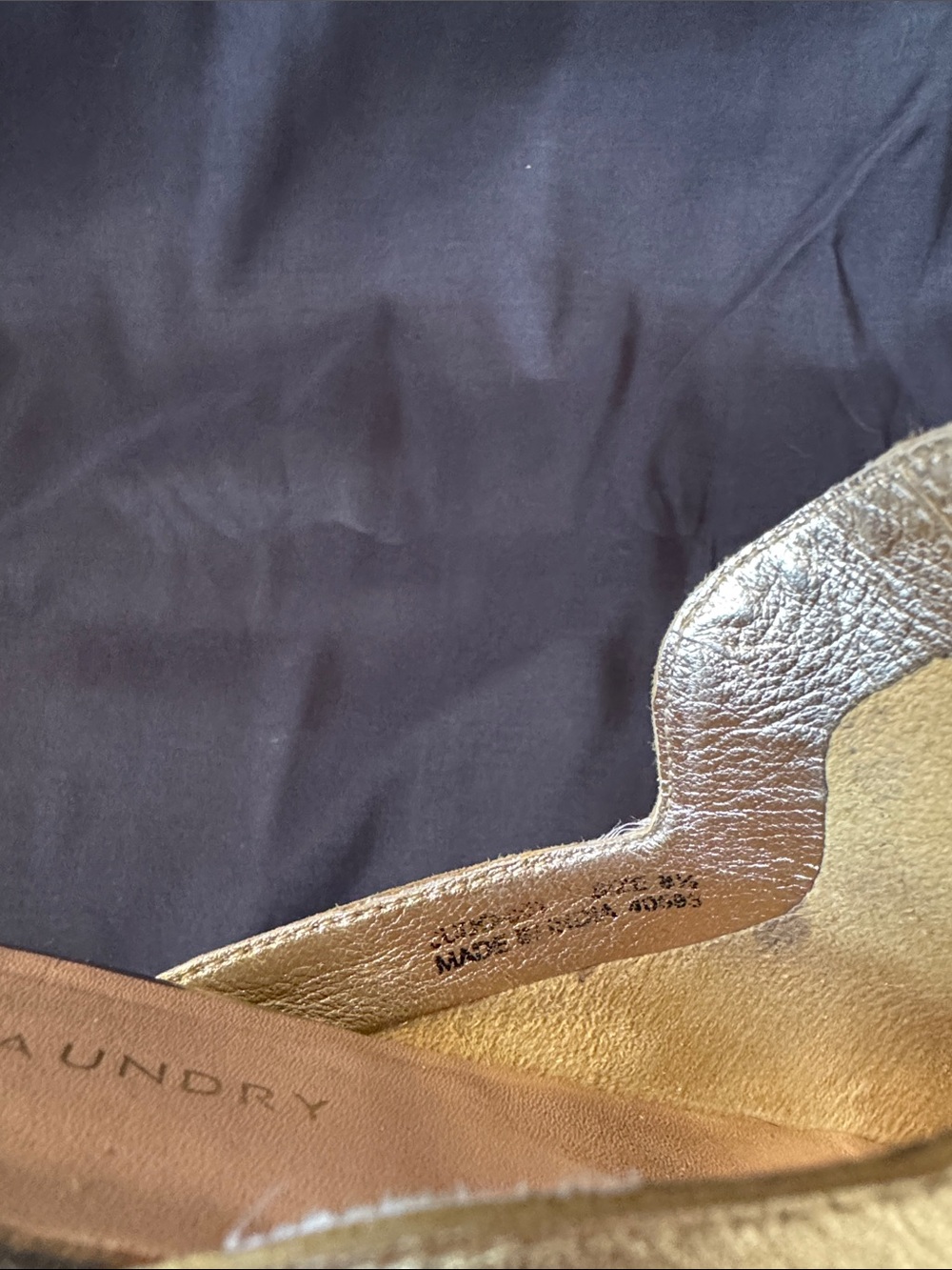 Gold Metallic Leather Slip-On Mules - Picture 4 of 4